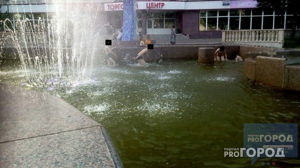 В Сыктывкаре из-за жары дети залезли в фонтан (фото)
