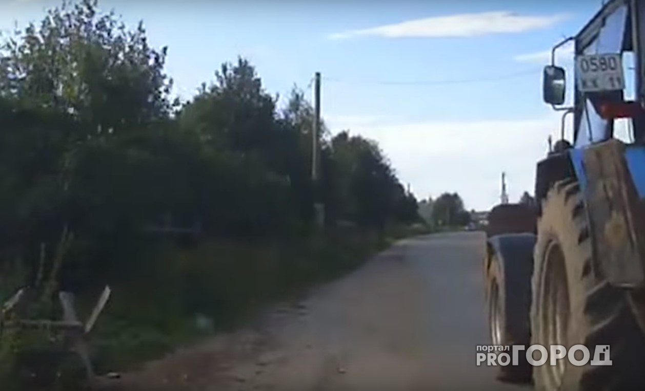 В Коми наглый тракторист унизил водителя легковушки (видео)