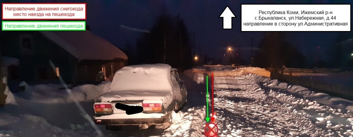 В Коми пьяный 19-летний парень врезался на снегоходе в человека