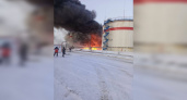 Пожар нефтяного резервуара под Усинском, где погиб человек, попал на видео