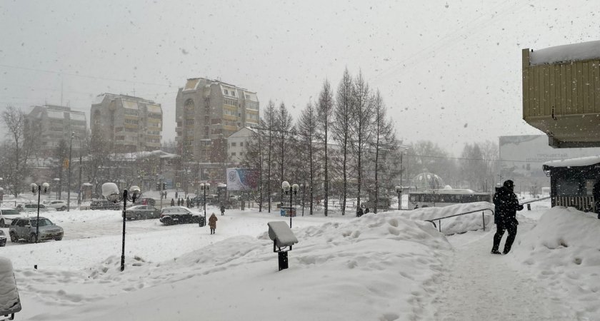 Сильный снегопад: в Коми объявили штормовое предупреждение