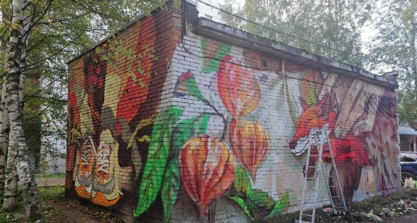 Сыктывкарский стрит-арт художник превратил старый тепловой пункт в искусство