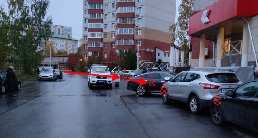 Сыктывкарец устроил массовое ДТП на парковке