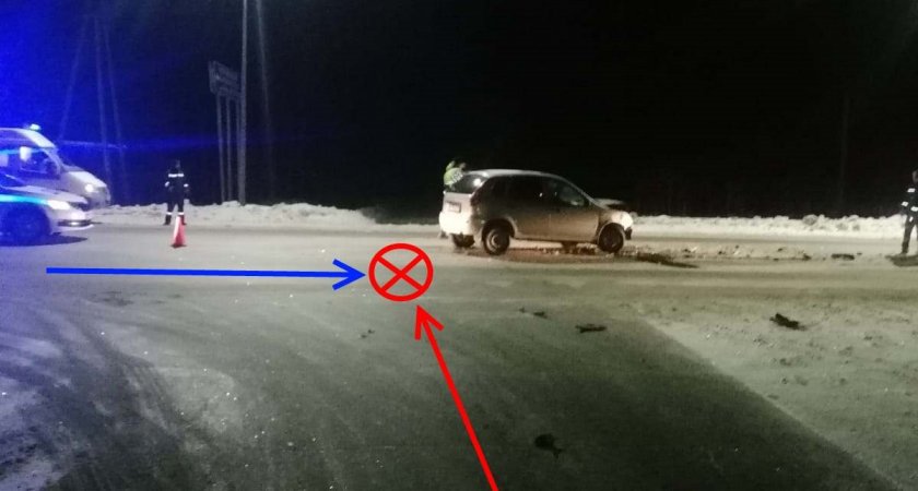 В жестком ДТП под Сыктывкаром столкнулись "Приора" и "Калина", есть пострадавшие