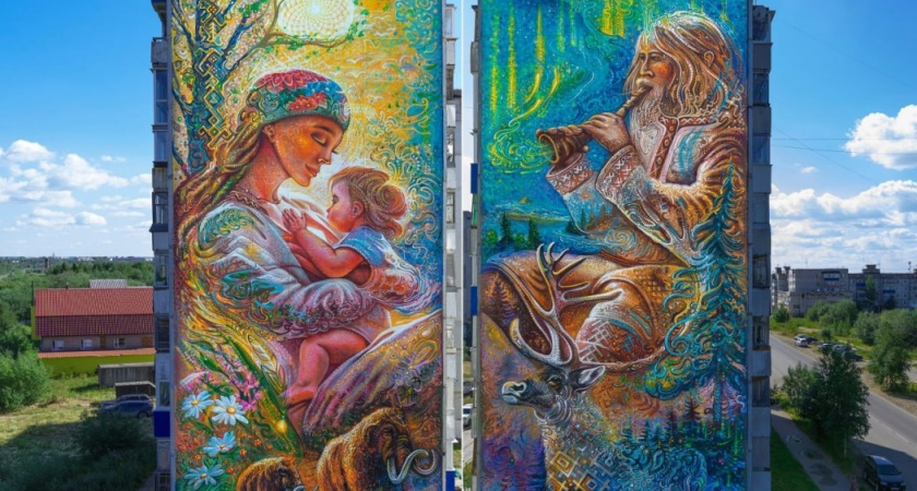 Художник из Казани превратил в невероятные картины дома одного из городов Коми
