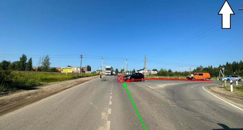В Сыктывкаре иномарка наехала на велосипедиста