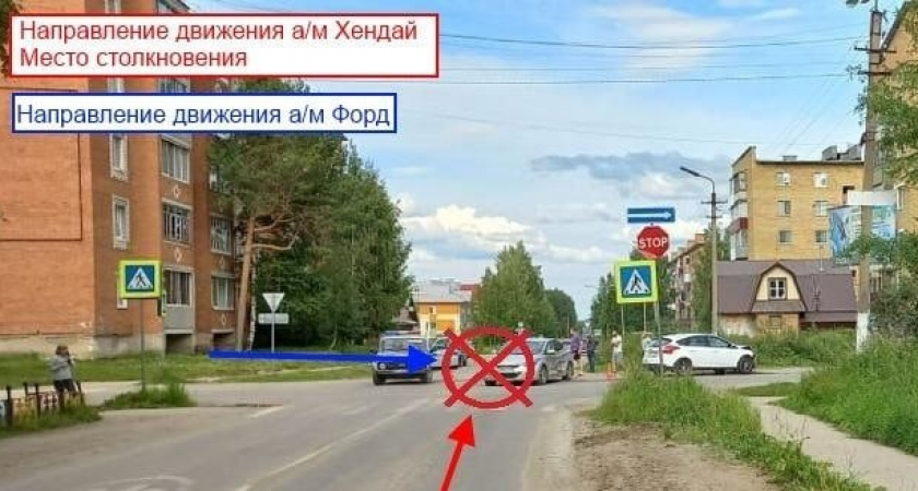 В Коми две иномарки не поделили перекресток 