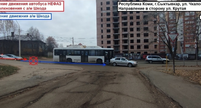 В Сыктывкаре автобус въехал в иномарку