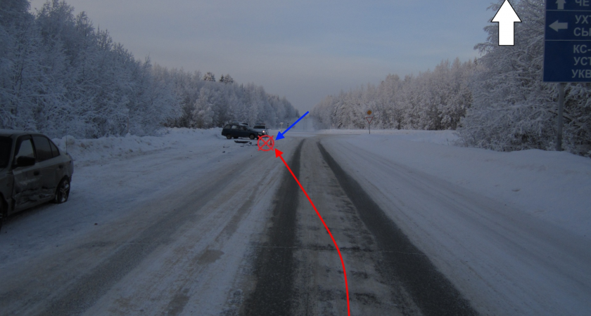 В Коми ВАЗ выехал на встречную полосу и врезался в иномарку