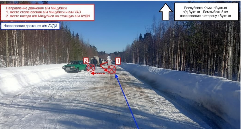 В Коми водитель Mitsubishi спровоцировал двойное ДТП