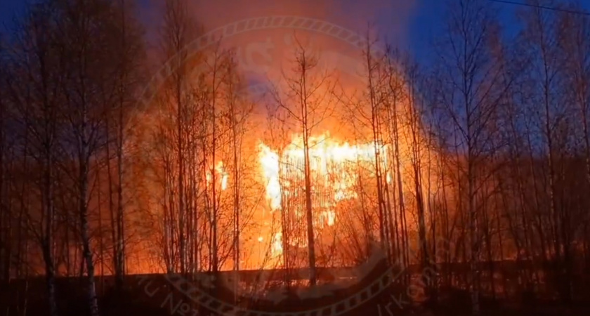 Появились новые фото и видео крупного пожара в Човью 