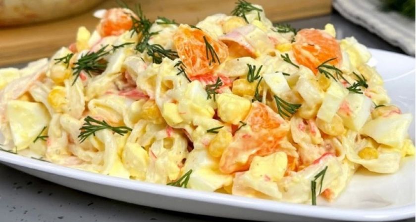 Всего 4 простых продукта в составе: уж очень вкусный салат - рецепт за 3 минуты