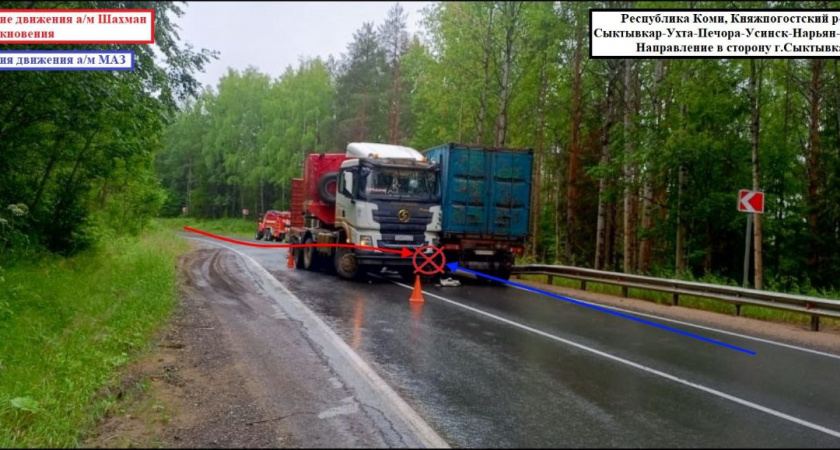 После аварии с участием двух большегрузов водитель одного из авто попал в больницу