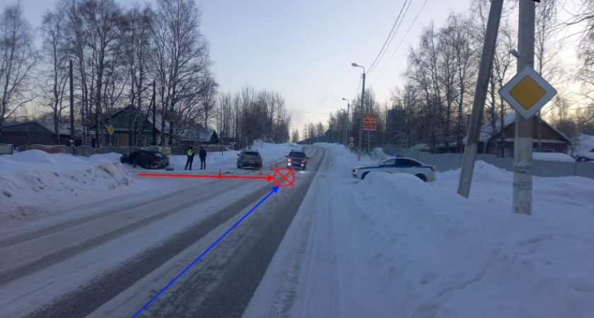 В Коми две иномарки не поделили дорогу 