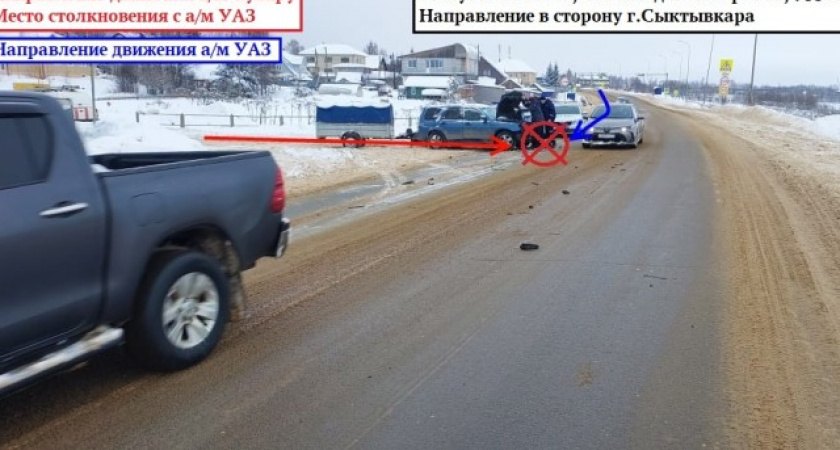 В Сыктывдинском районе Коми иномарка не уступила дорогу "буханке"