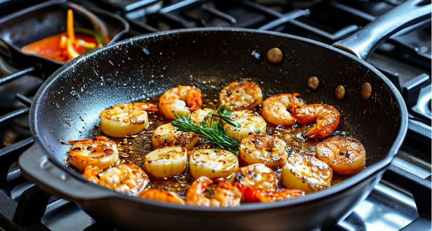 Кипятим 1 ложку, и сковородка сияет как новая: нагар отлипнет, а еда не пригорит