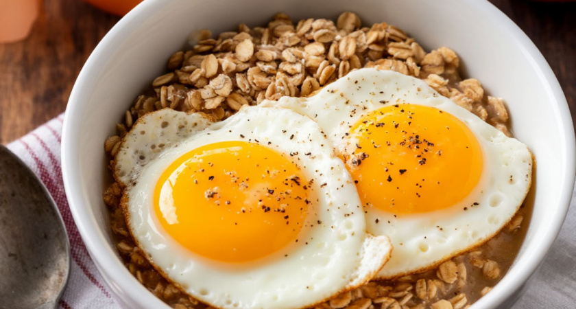 Всего 1 стакан овсянки и 2 яйца — вкусный и полезный завтрак готов: домашние смели за секунду