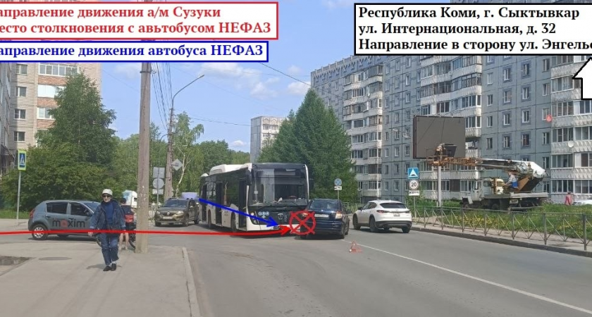 В Сыктывкаре ребёнок пострадал в аварии с иномаркой и автобусом
