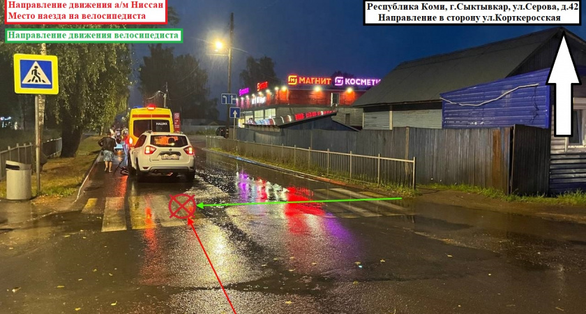 В Сыктывкаре за сутки на дорогах травмы получили юный мотоциклист и велосипедистка