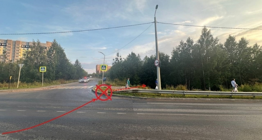 В Сыктывкаре водитель без прав припарковался в кювет