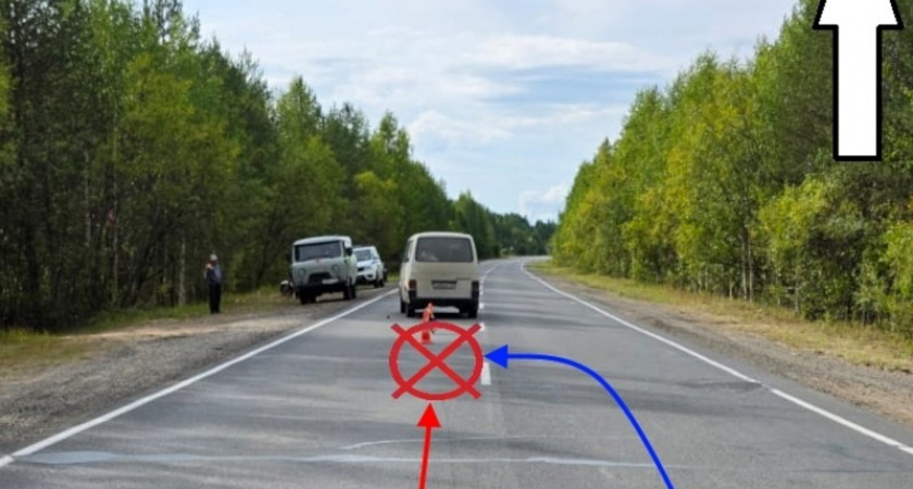 В Коми мотоцикл опрокинулся на проезжей части во время обгона 