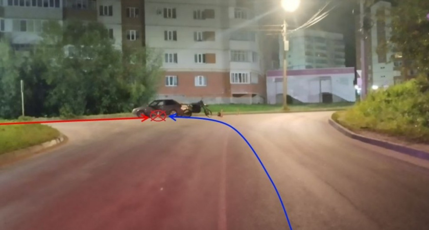 Молодой мотоциклист без прав попал в аварию в Сыктывкаре