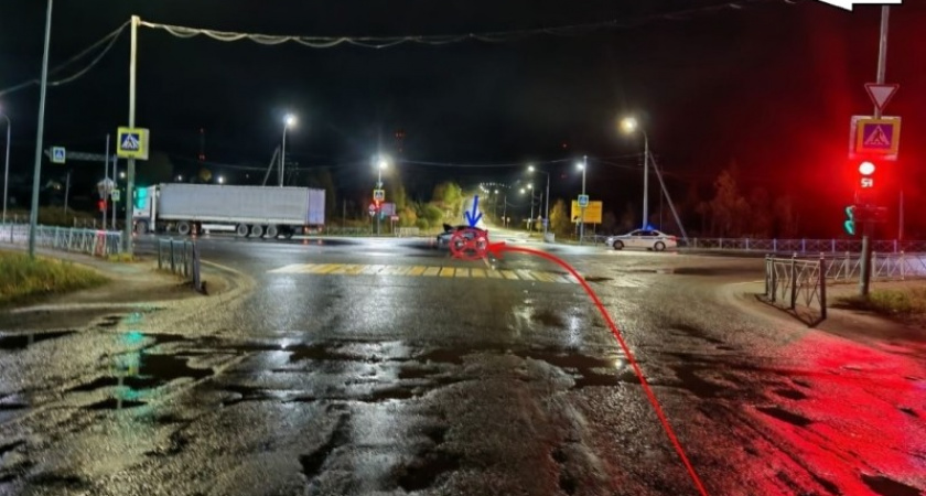 В Коми грузовик протаранил легковой автомобиль