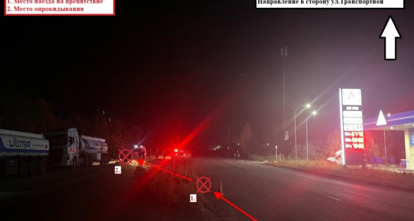 В Коми молодой водитель ВАЗа опрокинул машину во время езды 