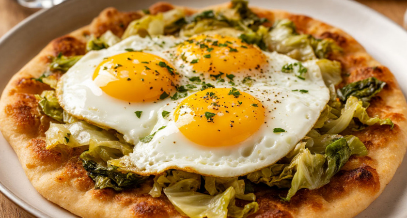 2 яйца и капуста — а на выходе аппетитная лепёшка: на завтрак домашние будут требовать только её вместо надоевших каш