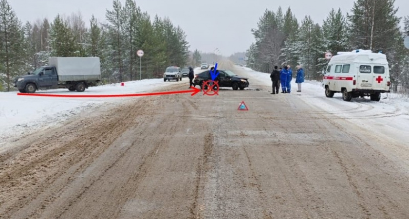 В Коми столкнулись УАЗ и Lada Granta, есть пострадавший