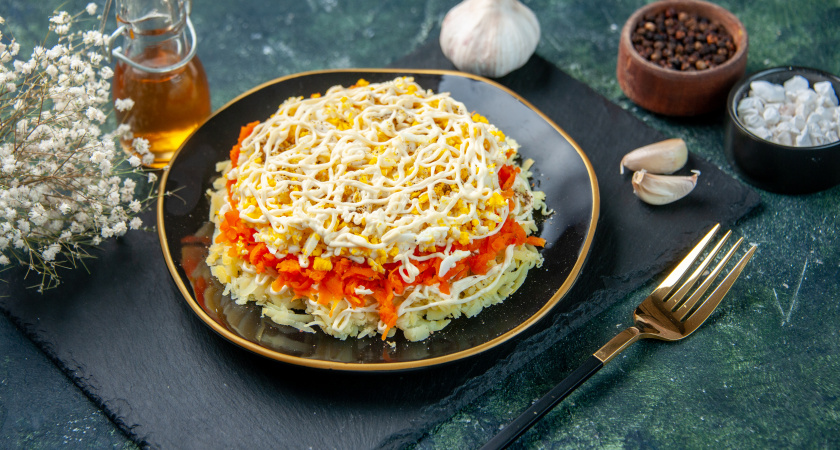 Новогодний салат "Арлекин" для шикарного праздничного стола 2026. Понравится всем гостям и задобрит Огненную Лошадь