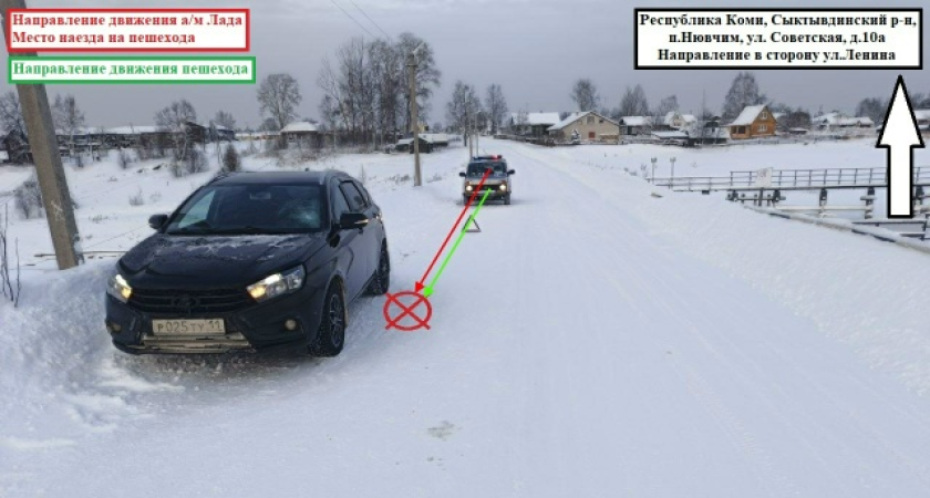 В Коми водитель "Лады Весты" сбил мужчину, шедшего по дороге