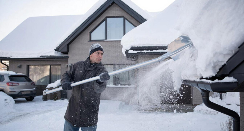 Как быстро и безопасно очистить крышу от снега: даже лезть не неё не придется - полезный зимний лайфхак
