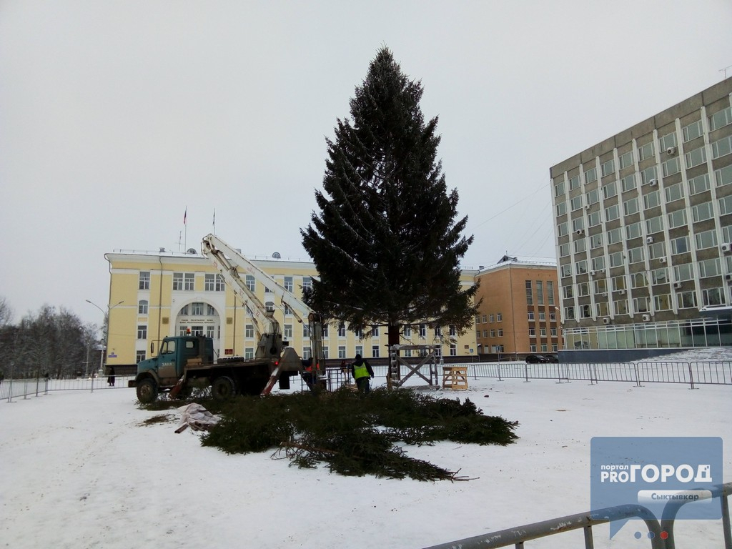 На главной площади Сыктывкара установили невероятно пышную елку (фото)