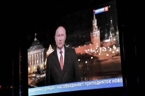 На главной елке Сыктывкара горожане прослушали два обращения Путина вместо одного