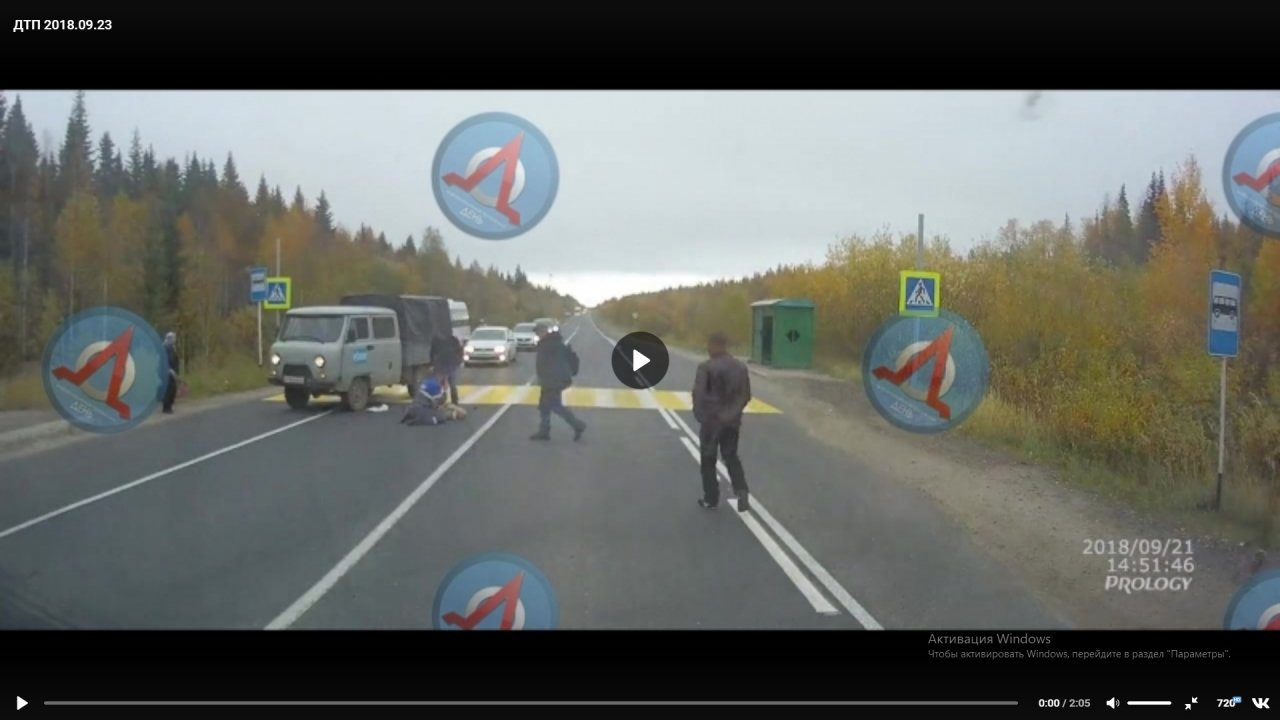 В Коми УАЗ сбил старушку на пешеходном переходе (видео)