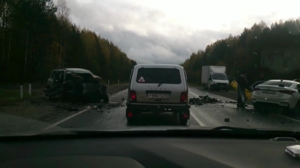 Появилось видео страшной аварии в Коми, где погибли три человека