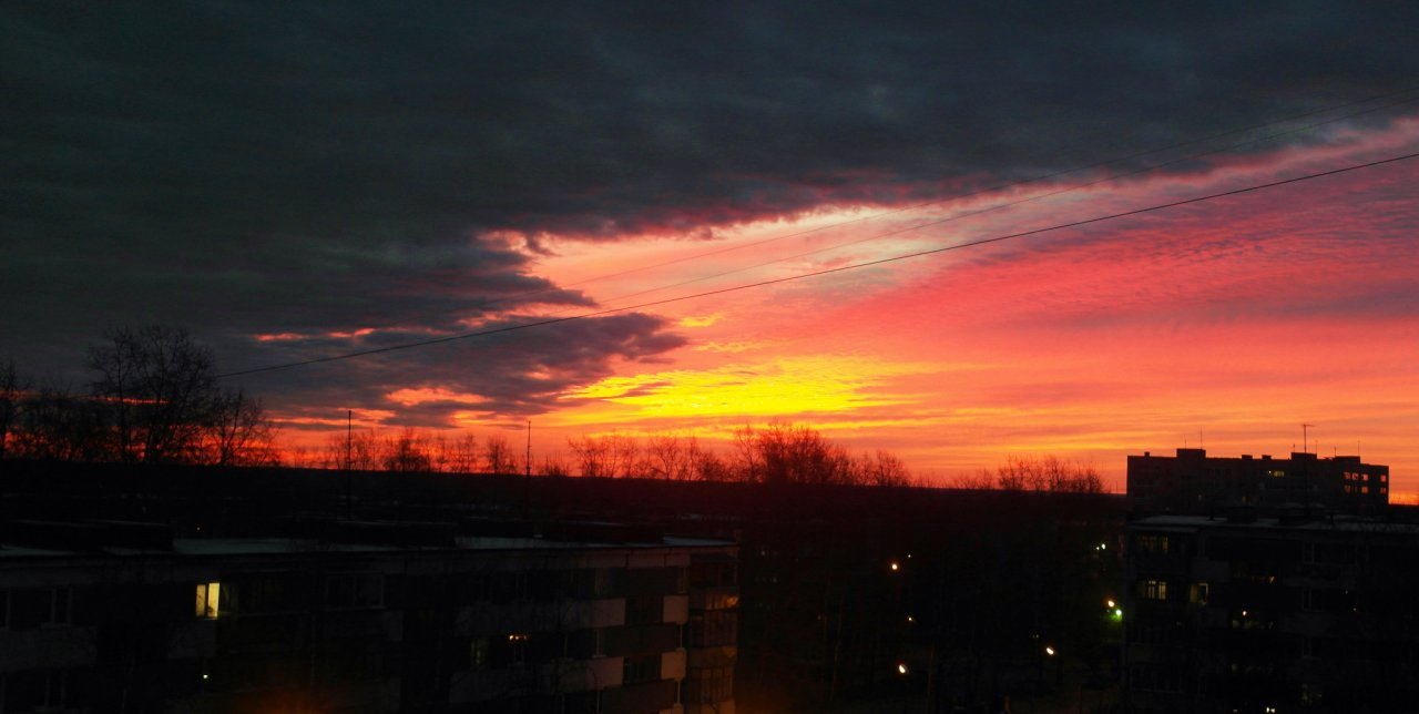 Фото дня: оранжевый рассвет в Сыктывкаре