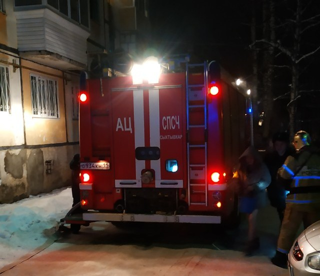 В Сыктывкаре пожарные вывели девять человек из огненной западни (фото)