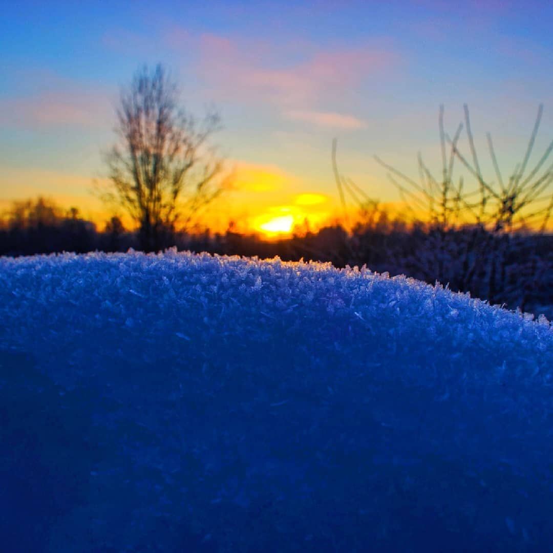 Фото дня: оранжевый закат в зимнем Сыктывкаре