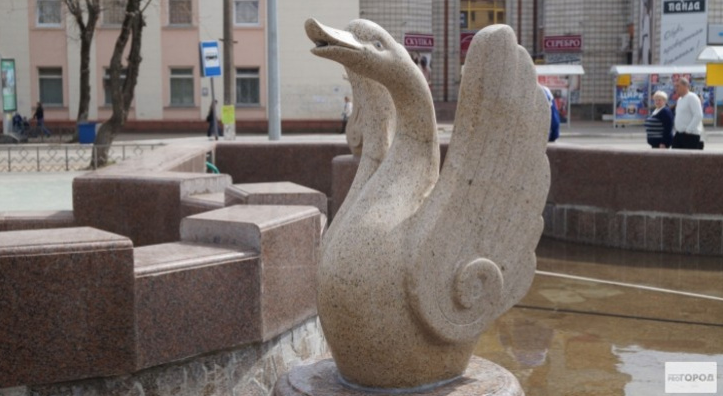 В центре Сыктывкара исчезли многострадальные каменные лебеди