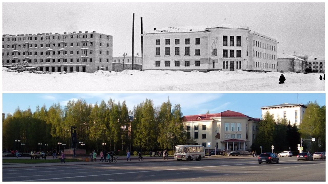 До и после: как изменилась Театральная площадь в Сыктывкаре за 60 лет