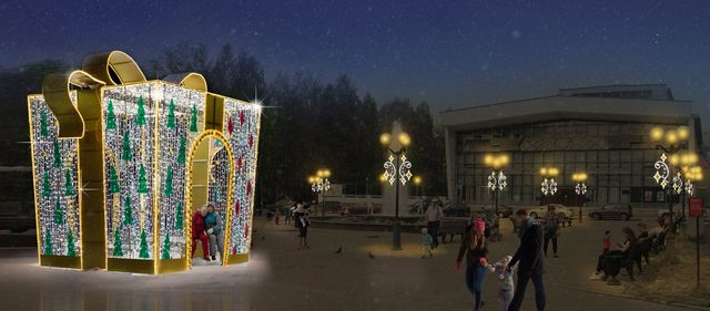 На Новый год в Сыктывкаре появится еще один гигантский светящийся арт-объект
