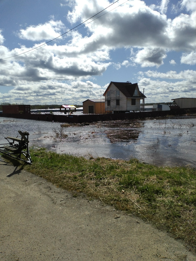 Фото дня в Коми: «вселенский потоп» или сельские будни во время паводка