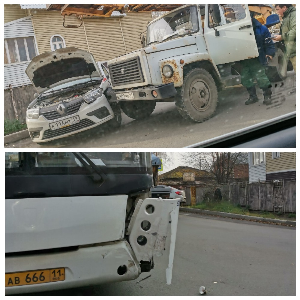 В Сыктывкаре произошло ДТП с участием крана, машины охраны и «адского» автобуса