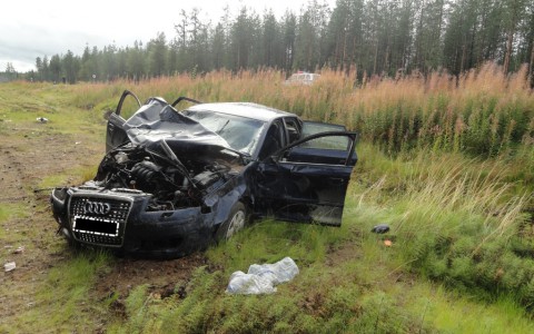 В Коми водитель Audi А3 улетел в кювет: есть пострадавшие