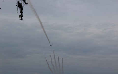 Над Кировским парком Сыктывкара самолеты разлетались веером и пролетали друг под другом (фото, видео)