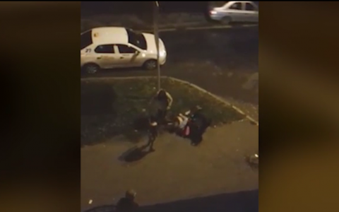 Очевидец снял на видео безобразную массовую драку пьяных девушек