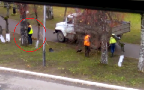 Сыктывкарцы сняли видео, как работник ЖКХ справил нужду у здания Правительства Коми
