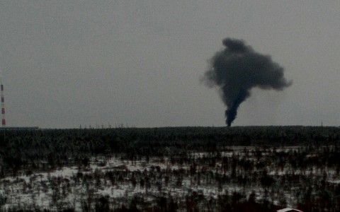 В Коми загорелся склад пенопласта